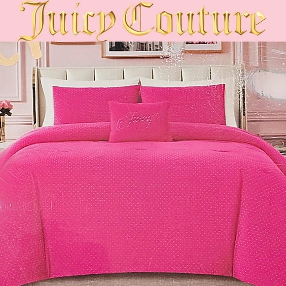 Juicy Couture Home Velour Rhinestone Full/Queen Bed Set